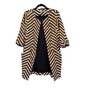 Eva Franco Anthropologie Oversized Cardigan Chevron Print Pockets Size XS / S